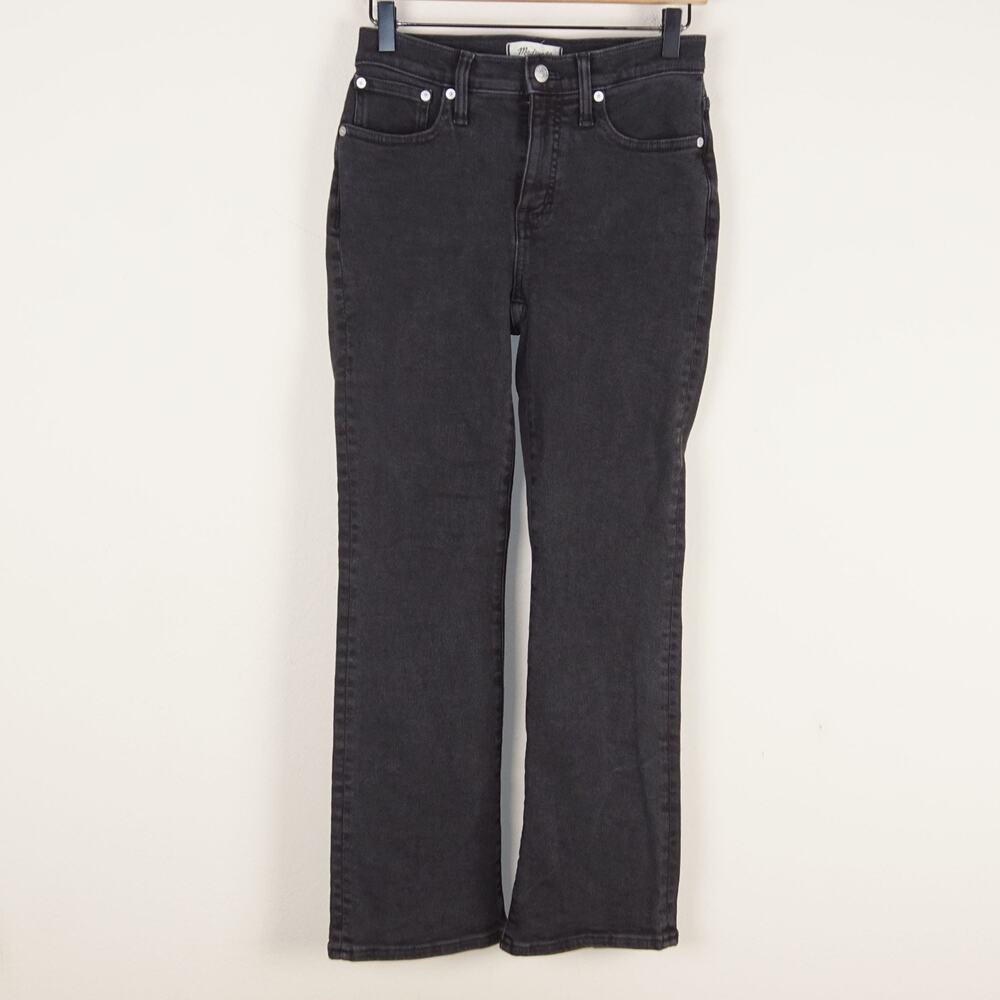 Madewell Mid Rise Kick Out Black Cropped Flare Jeans Womens Sz 25